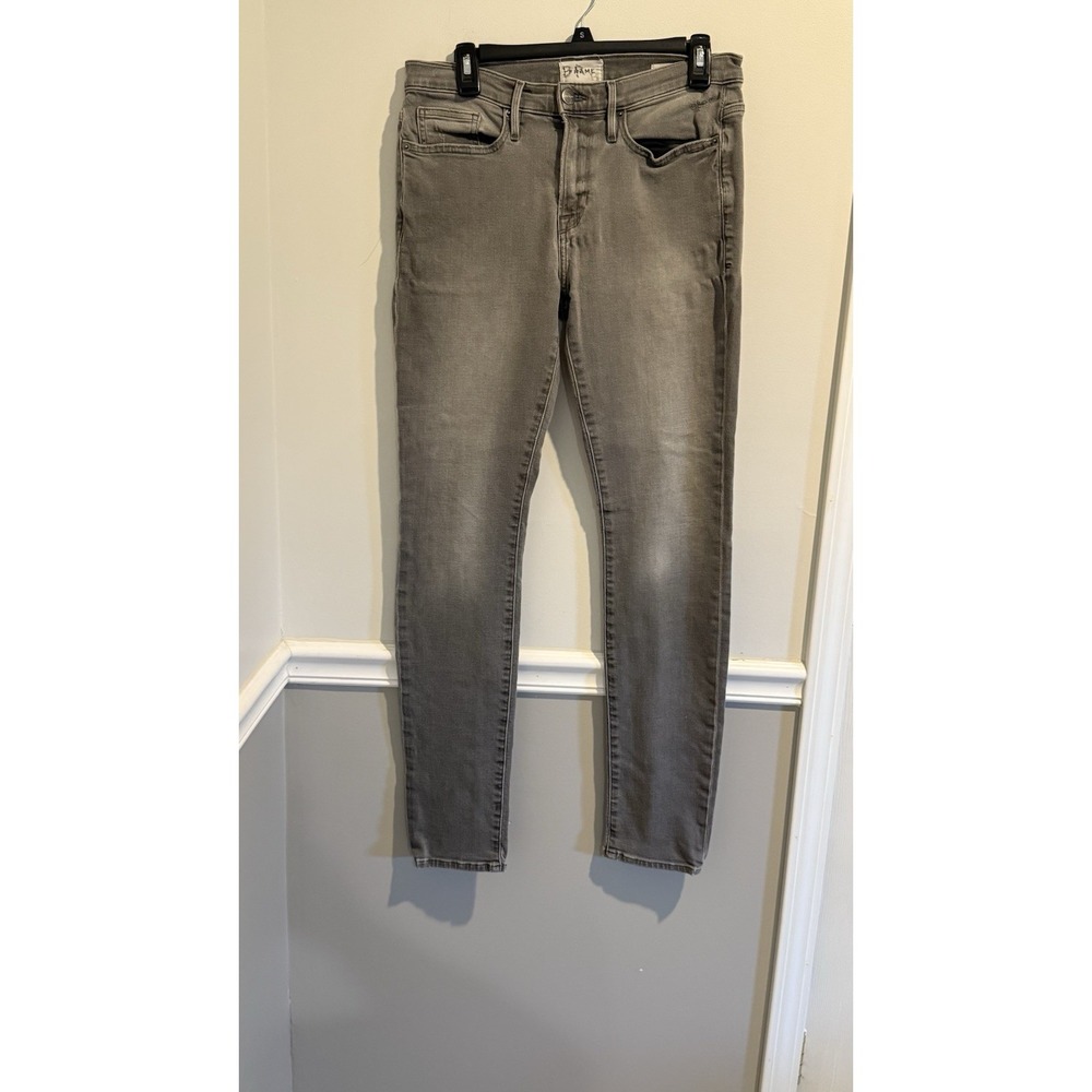 Frame Denim Men's Size 31 Gray Modal Blend L'Homme Skinny Stretch Denim Jeans